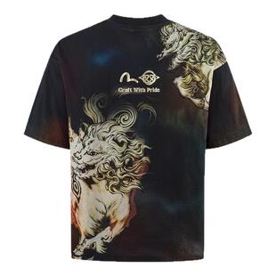EVISU福神 男士神兽白泽印花T恤2ESHTM5TS1211LFCT