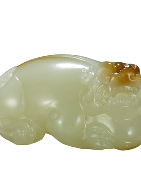 和田玉貔貅手把件男款