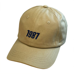 新款复古1987鸭舌帽学生百搭弯檐棒球帽女情侣帽子防晒遮阳帽男潮