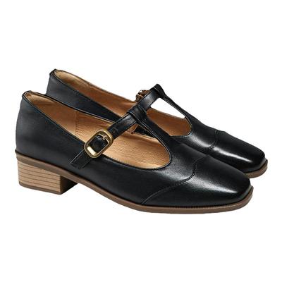 单鞋女百搭中跟时装通勤玛丽珍鞋