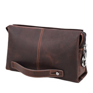 男士纯牛皮通勤真皮高端品牌公文手拿包大容量手腕带手提2025新款