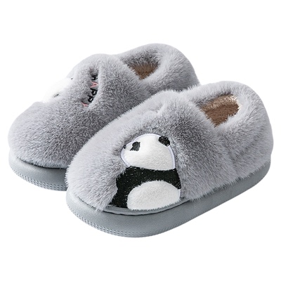 猪爸爸可爱熊猫儿童棉拖鞋