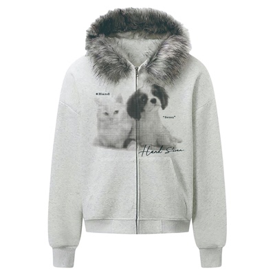 HandSeven常规宽松国潮毛领连帽