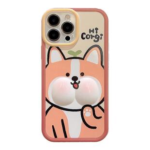 官官同学腮帮柴犬适用苹果14promax手机壳iphone15立体ins风13pro卡通12解压11全包14plus硅胶pm减压透明软壳