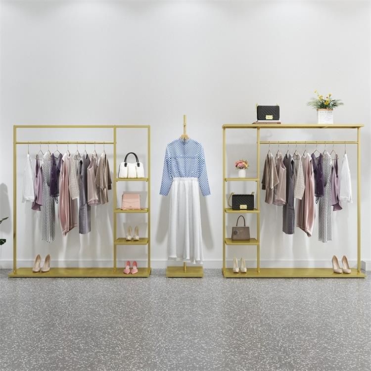 服装店展示架家用多功能收纳衣架卧室衣服置物架童装落地衣帽架子