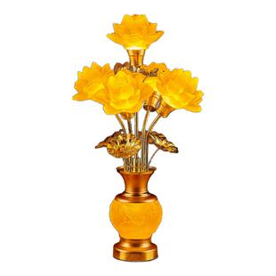 供佛琉璃莲花灯佛前神台供灯led长明灯观音菩萨供灯家用插电佛灯