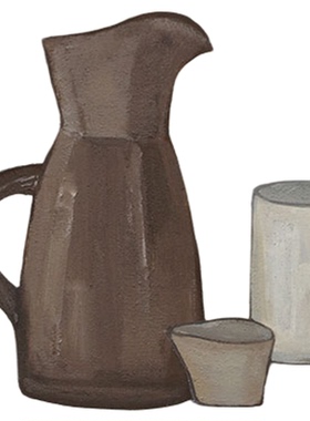 忒派瓶子静物手绘油画温馨餐厅画