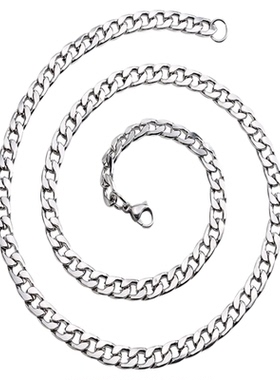 潮牌百搭钛钢古巴项链男嘻哈风链子女生款高街锁骨hiphop男士配饰