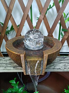 仿陶带嘴陶罐流水器鱼池鱼缸循环水幕墙户外造景庭院花园创意花盆