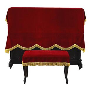 钢琴罩半罩金丝绒盖布琴帘电子琴披钢琴凳布罩琴行遮布