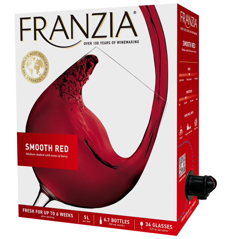 FRANZIA芳丝雅红酒进口半干红葡萄酒5L 盒装红酒袋装酒聚餐送礼酒