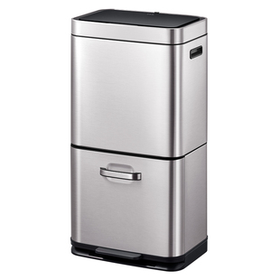 EKO双层厨房垃圾桶智能感应分类家用不锈钢干湿分离大容量脚踏式