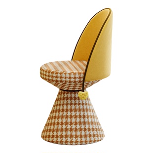 轻奢梳妆凳旋转化妆凳卧室化妆椅高级感美甲凳阳台客厅休闲椅