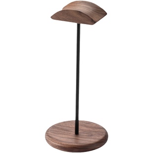 实木头戴式耳机支架电脑桌面显示器耳机挂架桌边胡桃木耳机架托