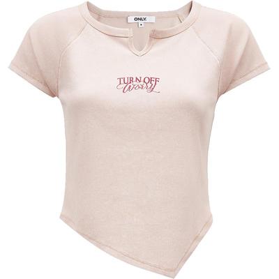 ONLY时尚做旧修身短款短袖T恤