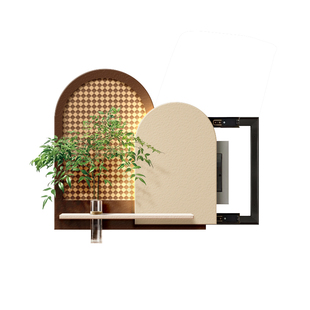 电表箱装饰画奶油风立体砂岩绿植开关电闸箱遮挡画推拉配电箱挂画