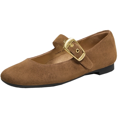 TATA他她狂想曲女鞋野性豹纹秋百搭单鞋玛丽珍软糯羊皮鞋7H003CQ5