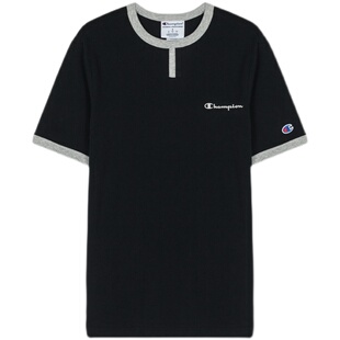 美版Champion草写印花logo短袖青春潮牌时尚夏季圆领休闲冠军t恤