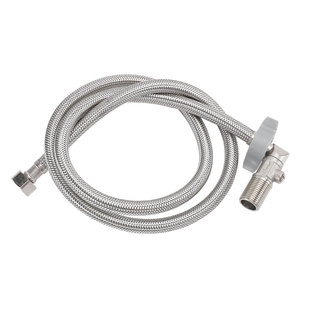 304不锈钢4分金属编织管冷热进水角阀带止回软管马桶热水器连接管