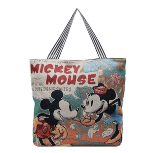 帆布包女时尚休闲单肩包上班托特包手提袋拎包帆布袋卡通刺绣包包