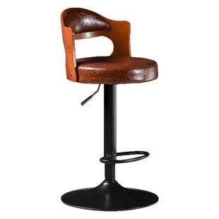 吧台椅子现代简约家用靠背高凳子铁艺欧美式轻奢升降酒吧椅高脚凳