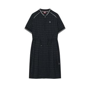 FILA 斐乐官方女子梭织连衣裙秋季时尚休闲基础收腰裙子