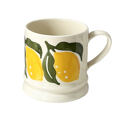 高颜值柠檬印花釉下彩陶瓷马克杯