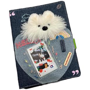 复古牛仔拍立得相册本活页卡册大容量三寸追星diy小卡照片收纳册