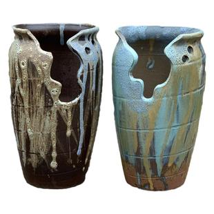 宜兴切口粗陶多肉花盆缺口悬崖植物透气特大陶罐法师老桩陶瓷花盆