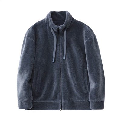 澳洲全羊毛颗粒廓形冬季立领夹克