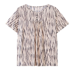 中老年女装大码妈妈夏装加肥加大短袖上衣胖太太200斤T恤花衫宽松