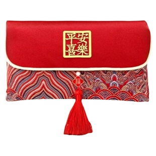 新年红包袋平安喜乐布艺2025新款万元宝宝2026满月周岁马年利是封
