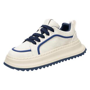 男鞋春季潮流美式高街小白板鞋休闲运动学生增高轻奢百搭面包潮鞋