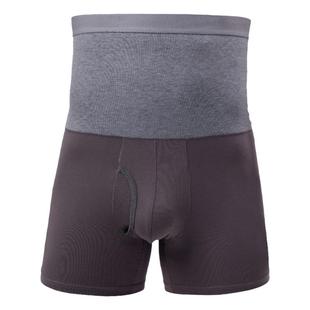 秋冬高腰加绒内裤男士保暖侧开口长腿平角裤护腰护肚腰部加绒短裤