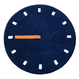 北欧风格手表时钟客厅圆形地毯简约时尚卧室床边电脑椅毯手工加厚