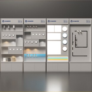 木烤漆门店展示柜定制LED灯箱展柜门店设计装修层板陈列展示柜