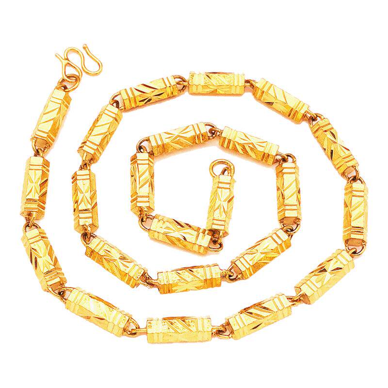 越南沙金六角竹节项链