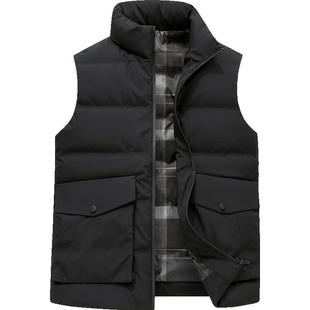 雪中飞中老年男士羽绒马甲外穿内搭秋冬爸爸坎肩90白鸭绒保暖背心