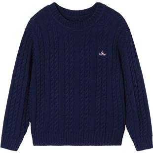 Navigare意大利小帆船儿童冬新款新年拜年服男孩红色毛衣加厚上衣