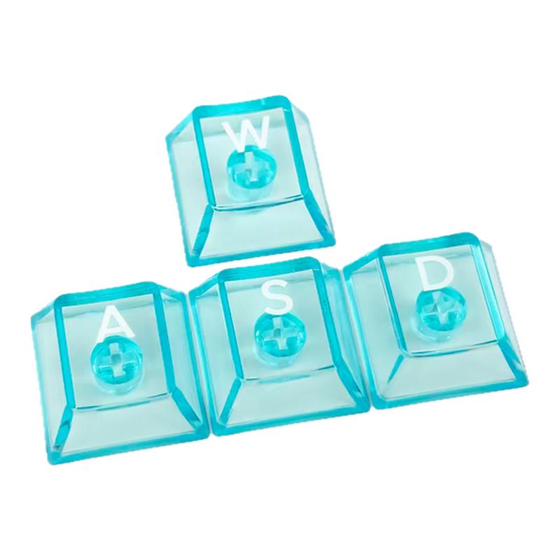 游戏透明键帽 wasd刻字彩色键帽