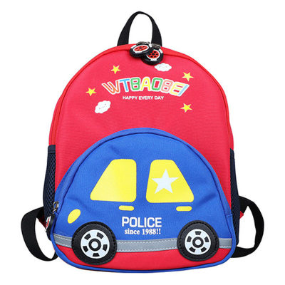 儿童外出卡通小汽车可爱书包幼儿园小中班男童时尚郊游研学双肩包
