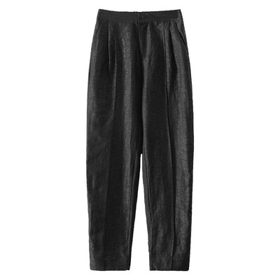 齐黛新中式高腰香云纱休闲裤