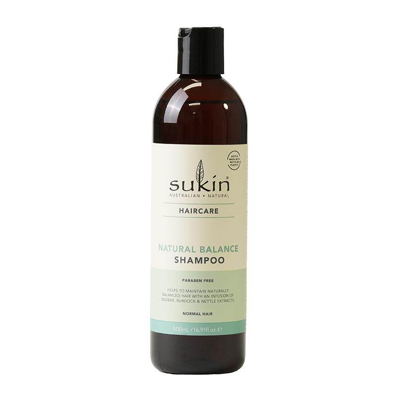 【2件减40】Sukin天然平衡无硅油洗发水500mL男女洗发露清洁保湿