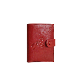 鹿师傅真皮卡包多卡位女款证件收纳包2026新款红色钱包生日礼物