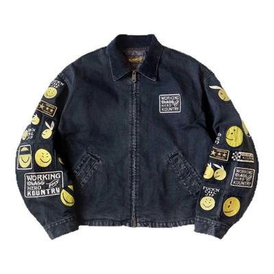 【Humans Mades】平田和宏 翻领牛仔笑脸刺绣可拆卸内胆夹克外套