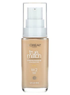 香港直邮欧莱雅,True Match，级晕染粉底，W2 暖白，1 液量正品