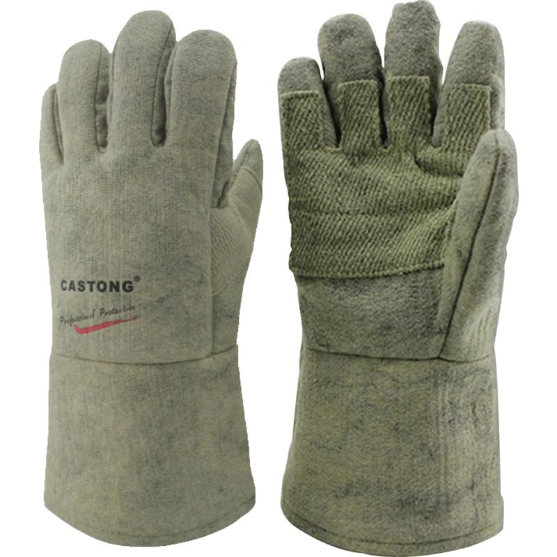 卡斯顿500度烤箱烘焙隔热工业耐高温手套五指灵活加厚阻燃防火烫