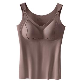 孕之彩孕妇冬加厚哺乳背心保暖内衣产后喂奶文胸吊带上衣聚拢睡衣