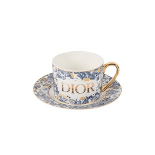 爱莉卡贝叶Erica Beyer 蓝色绣球欧式轻奢镀金骨瓷下午茶咖啡杯