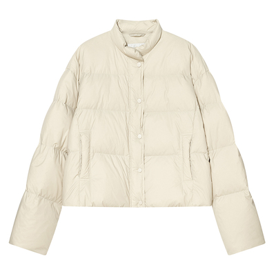 COVERINS轻暖白鹅绒羽绒服女短款小立领CC34508050